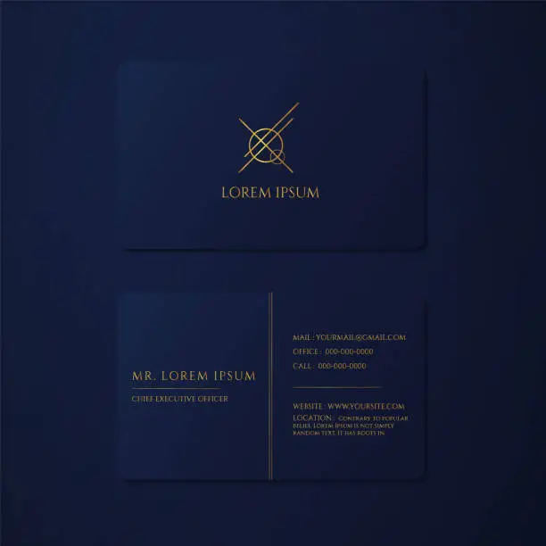 Standard business cards representing a professional brand identity in a modern office
